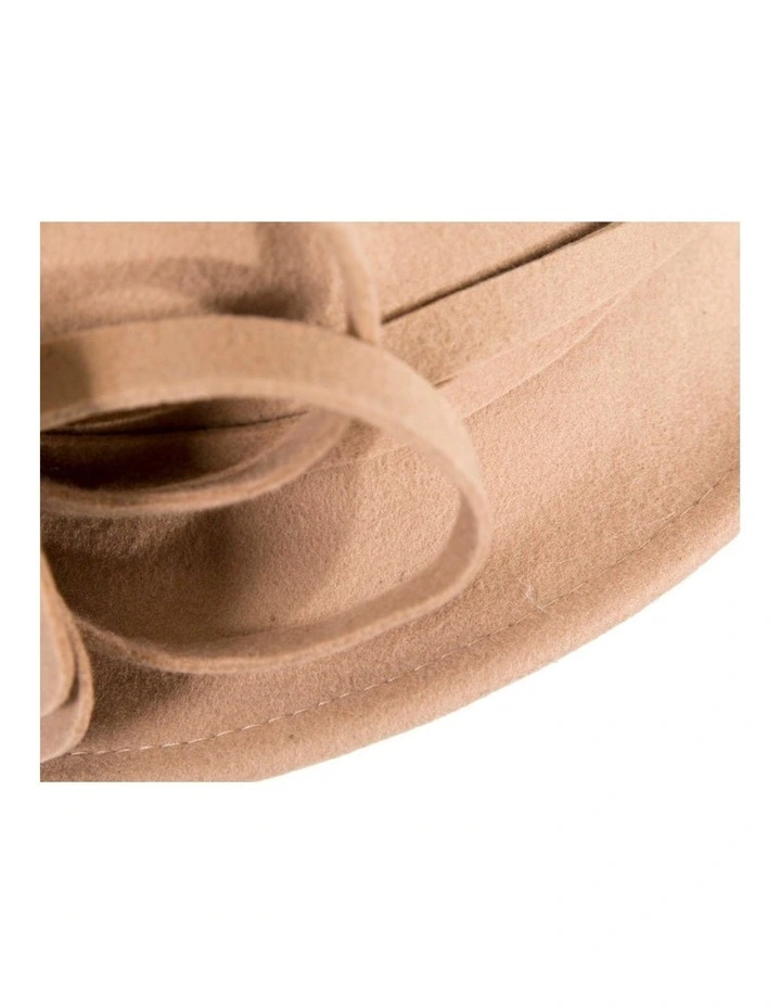 Beige felt winter hat with flower by Max Alexander J437 J437BE image 4