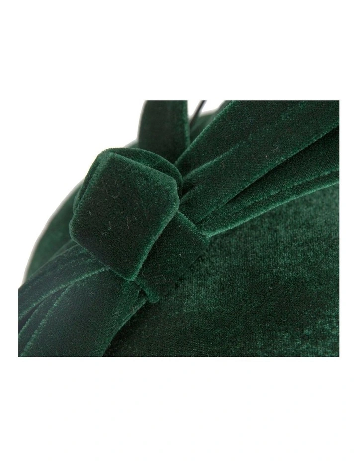 Green velvet pillbox winter fascinator J441GRN image 4