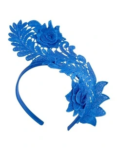 Elegant Royal Blue Lace Fascinator by Max Alexander J452RB