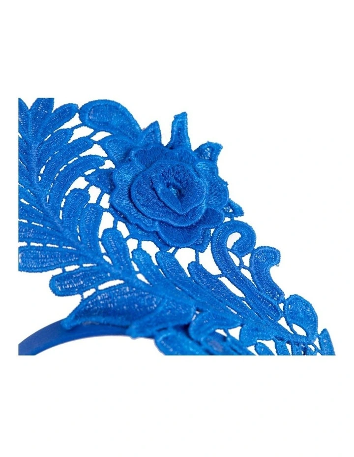 Elegant Royal Blue Lace Fascinator by Max Alexander J452RB image 2