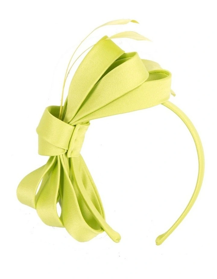 Lime green bow racing fascinator by Max Alexander J444LM image 1