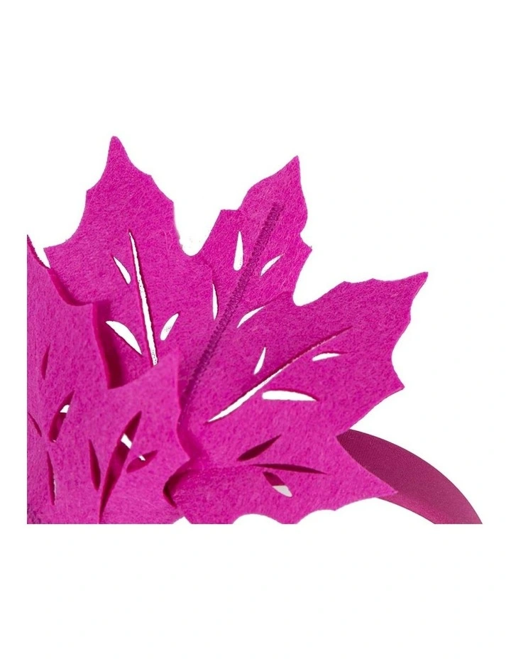 Fuchsia laser cut maple leafs on headband MA757F image 2