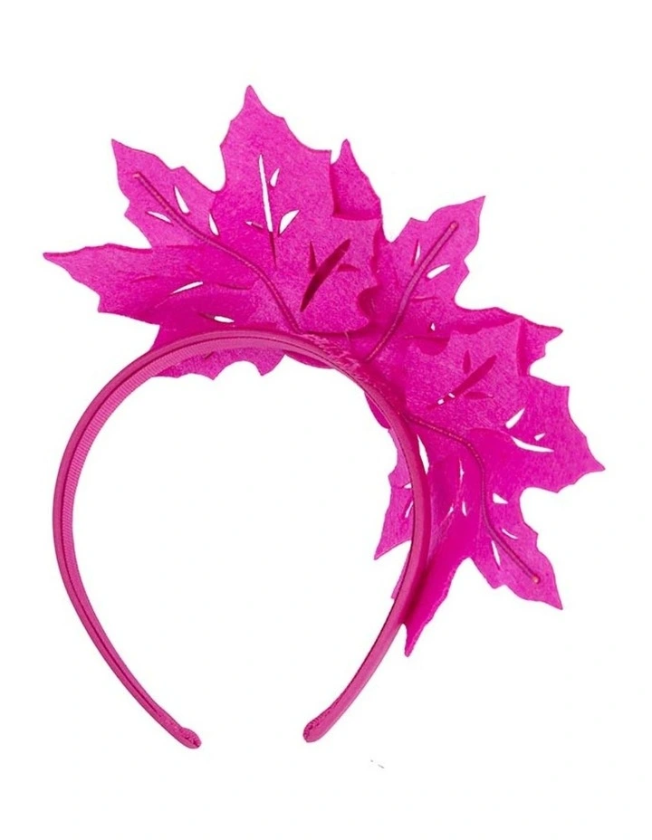 Fuchsia laser cut maple leafs on headband MA757F image 3