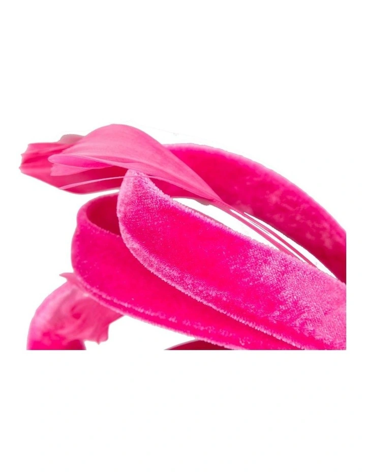 Hot pink velvet bow racing fascinator by Max Alexander J446HP image 2
