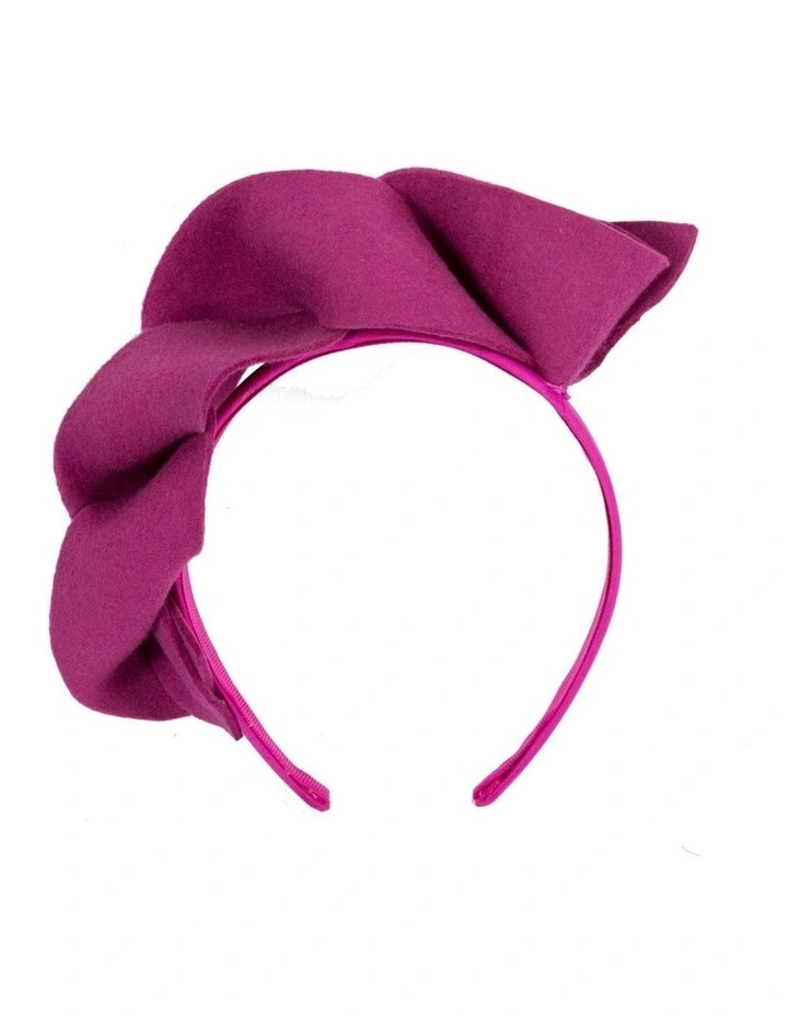 Twisted fuchsia felt winter racing fascinator by Max Alexander J438F image 1