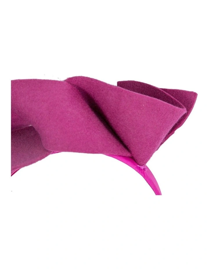 Twisted fuchsia felt winter racing fascinator by Max Alexander J438F image 2