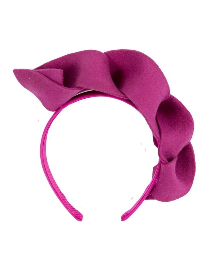 Twisted fuchsia felt winter racing fascinator by Max Alexander J438F image 3