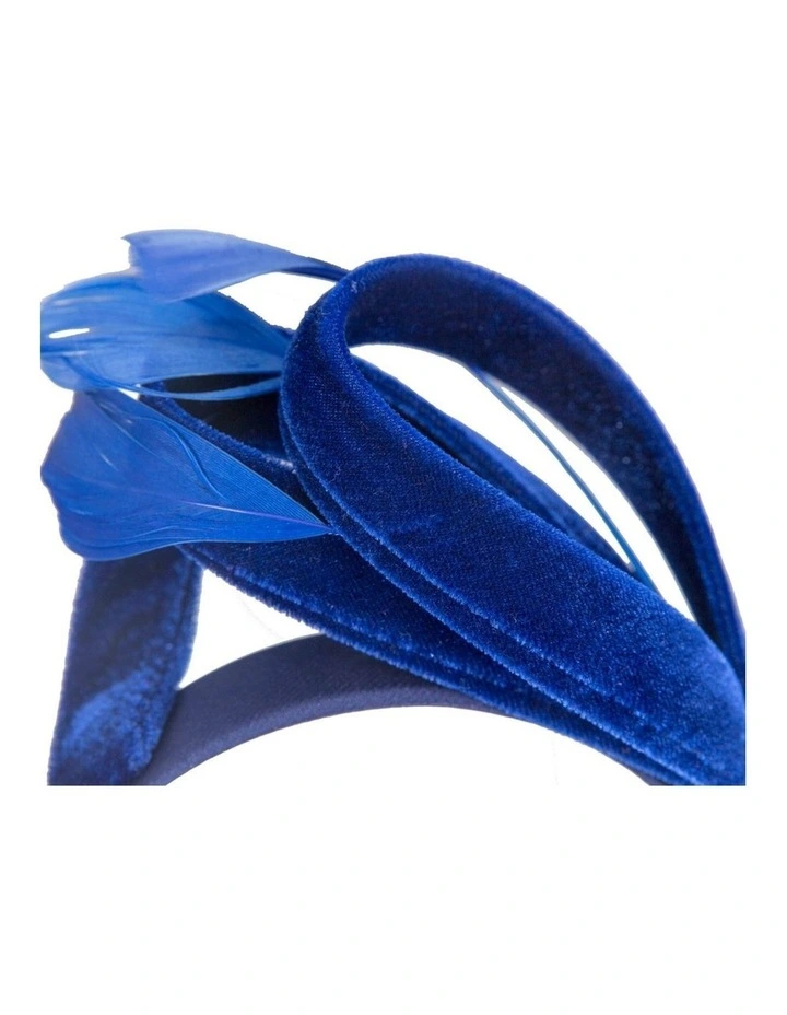 Royal blue velvet bow racing fascinator by Max Alexander J446RB image 2