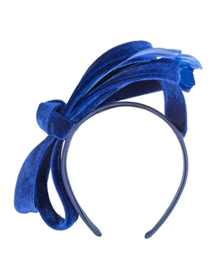 Royal blue velvet bow racing fascinator by Max Alexander J446RB image 3