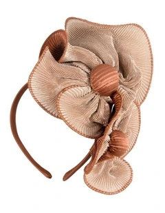 Nude & Tan racing fascinator by Max Alexander J442TN