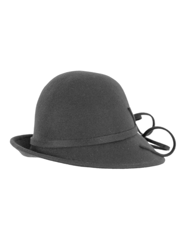 Black felt winter hat with flower by Max Alexander J439 J439B image 4
