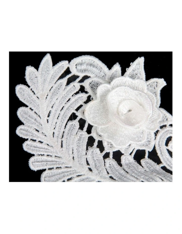 Elegant White Lace Fascinator by Max Alexander J452WHT image 2