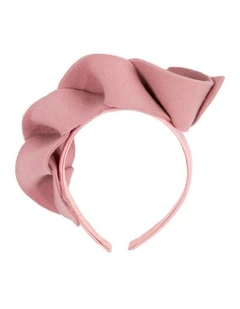 Twisted dusty pink felt winter racing fascinator by Max Alexander J438DP