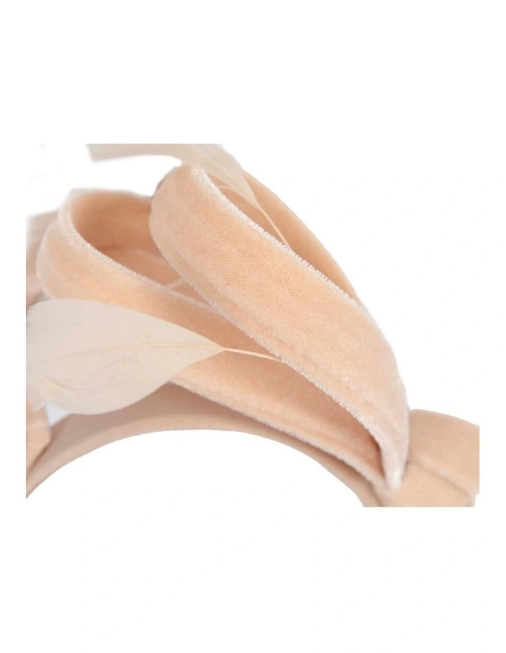 Nude velvet bow racing fascinator by Max Alexander J446NU image 2