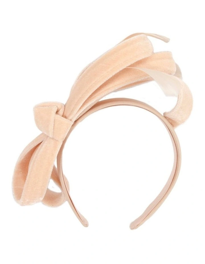 Nude velvet bow racing fascinator by Max Alexander J446NU image 3