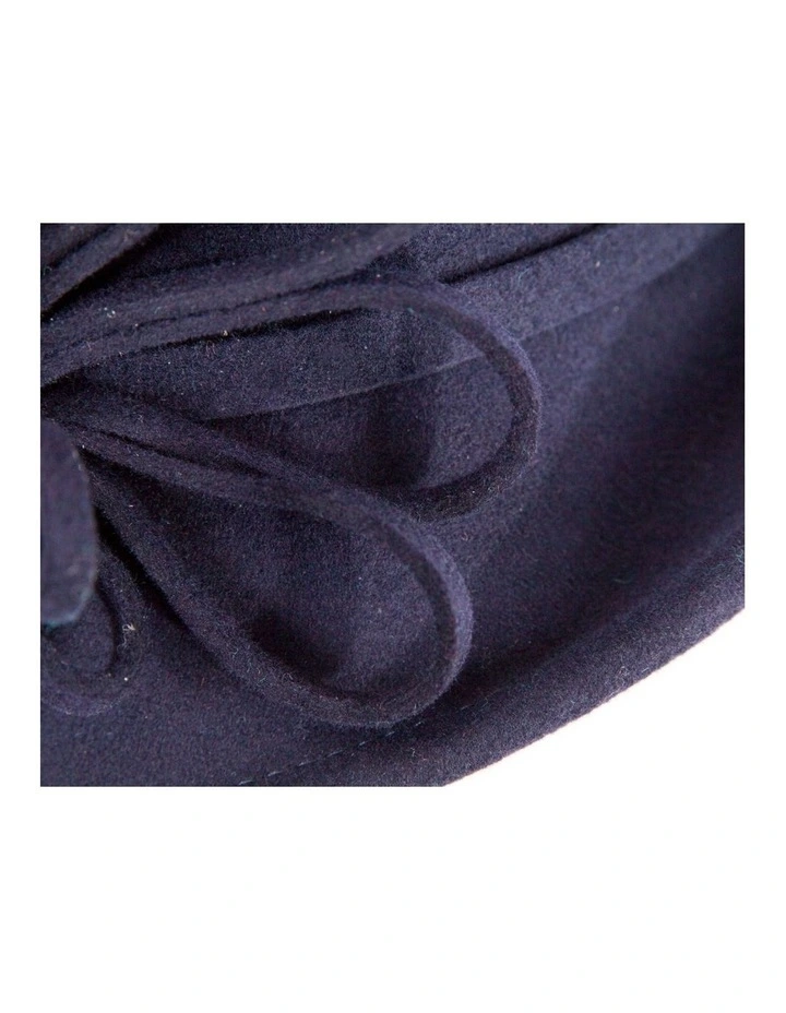 Navy felt winter hat with flower by Max Alexander J439N image 3