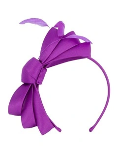 Purple bow racing fascinator by Max Alexander J444PW