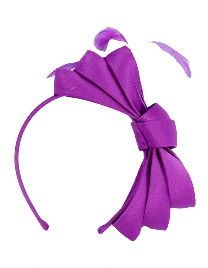 Purple bow racing fascinator by Max Alexander J444PW image 3