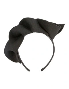Twisted black felt winter racing fascinator by Max Alexander J438B