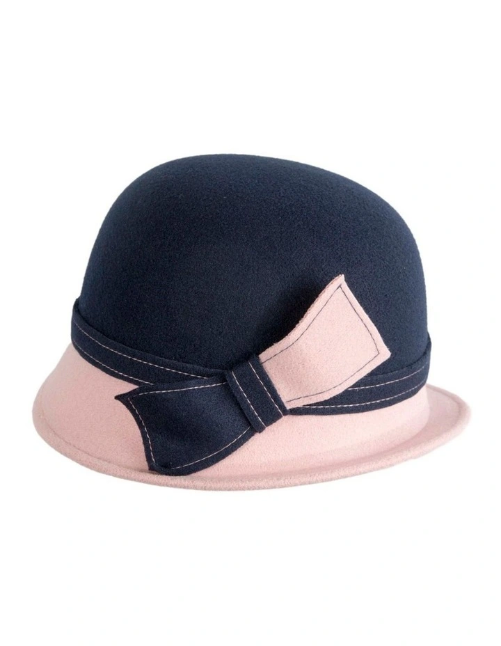 Navy & Pink Winter Fashion Hat by Max Alexander J454NPI image 3