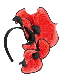 Coral & black racing fascinator by Max Alexander J442CRB