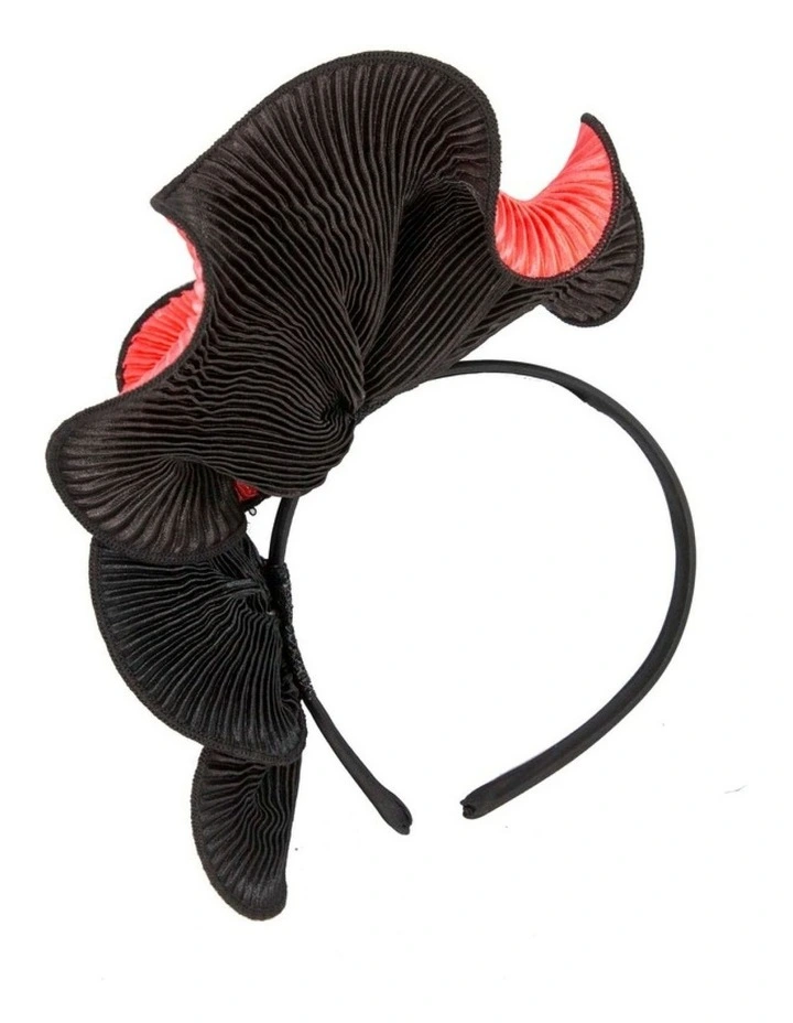 Coral & black racing fascinator by Max Alexander J442CRB image 3