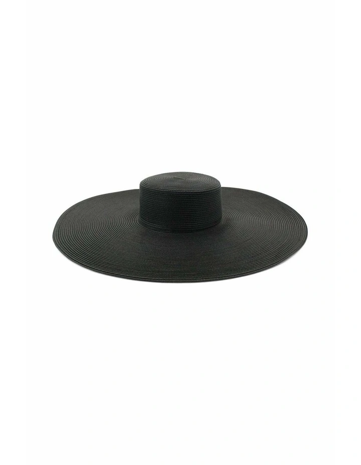 Savannah Racewear Wide-Brim Boater in Black image 3