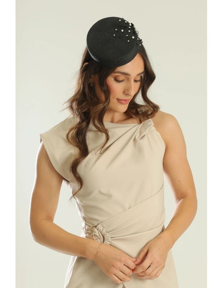 Zora Beret Fascinator in Black image 1