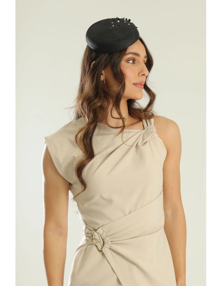 Zora Beret Fascinator in Black image 4