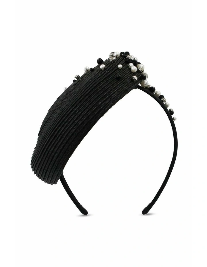 Zora Beret Fascinator in Black image 5