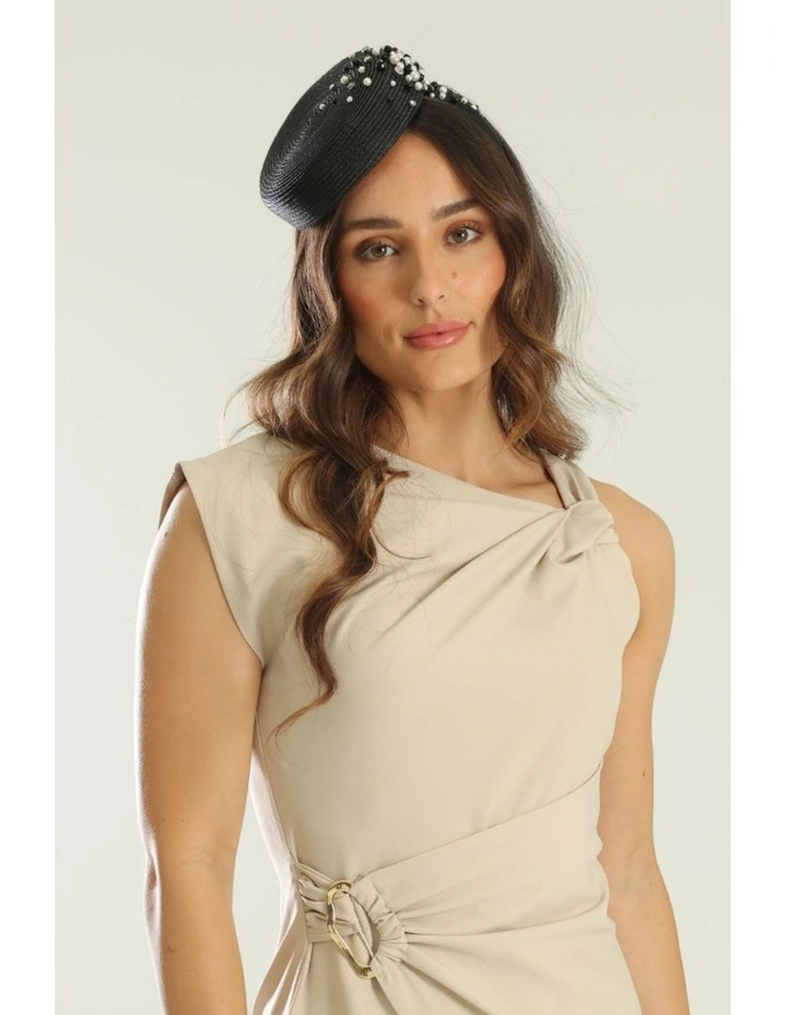 Zora Beret Fascinator in Black image 6