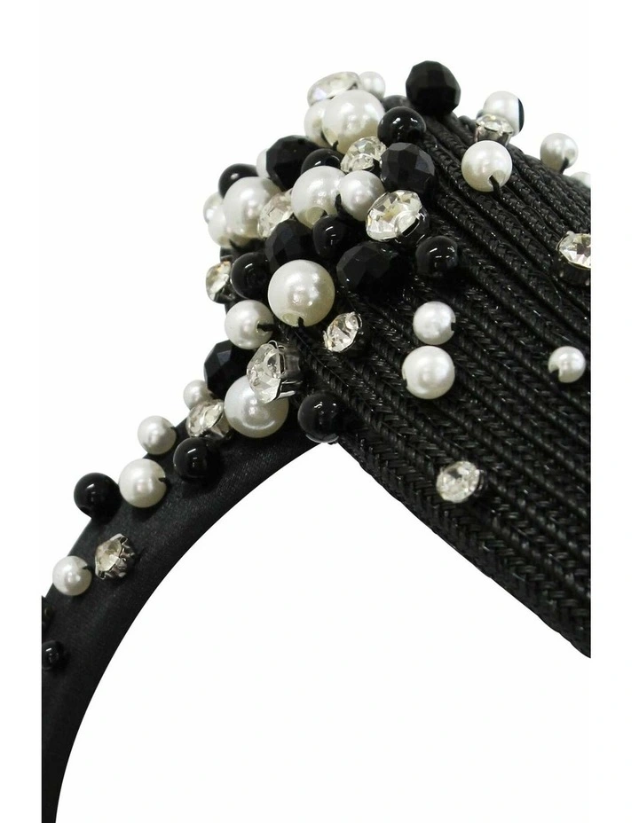 Zora Beret Fascinator in Black image 7