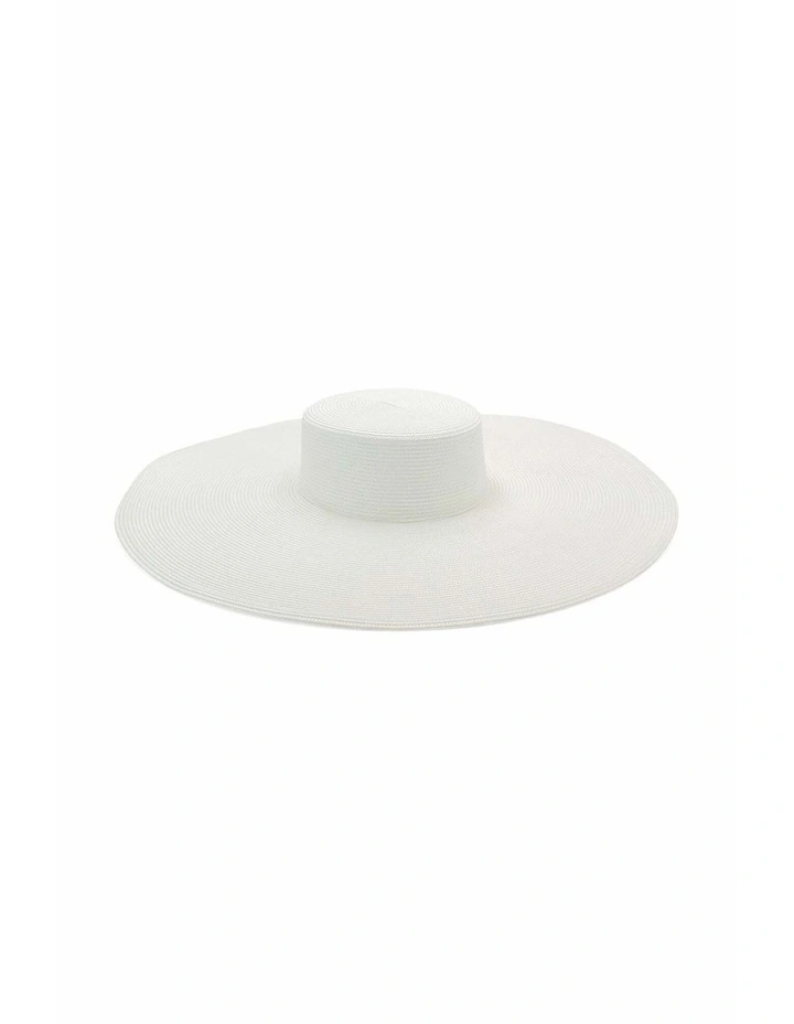 Savannah Racewear Wide-Brim Boater in White image 3