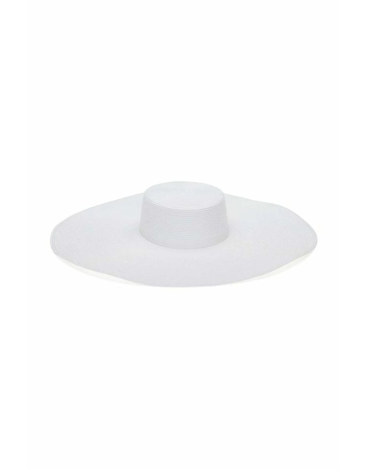 Savannah Racewear Wide-Brim Boater in White image 7