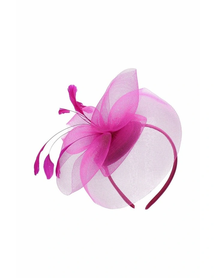 Elisa Fascinator in Cerise image 2