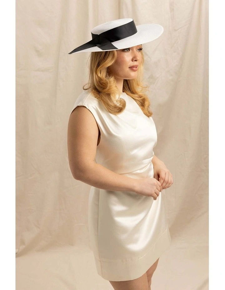 Leya Racewear Boater in White and Black image 1