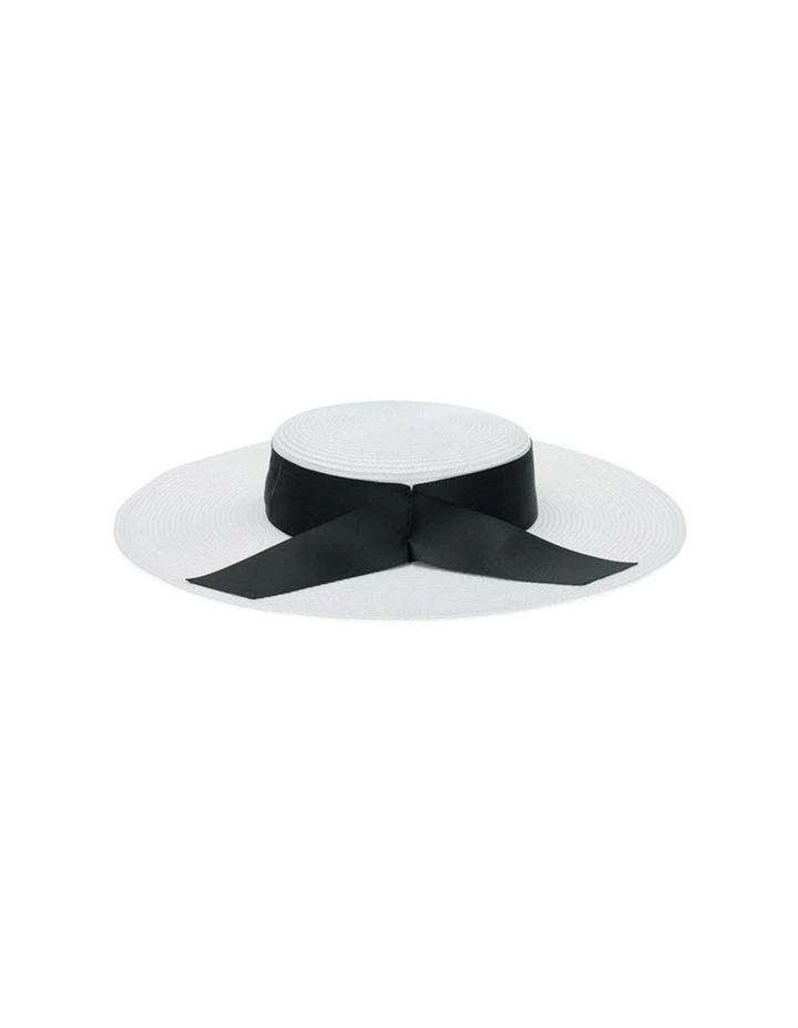 Leya Racewear Boater in White and Black image 3