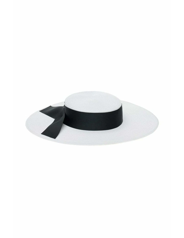 Leya Racewear Boater in White and Black image 4
