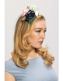 Claudia Flower Crown Headband in Blue