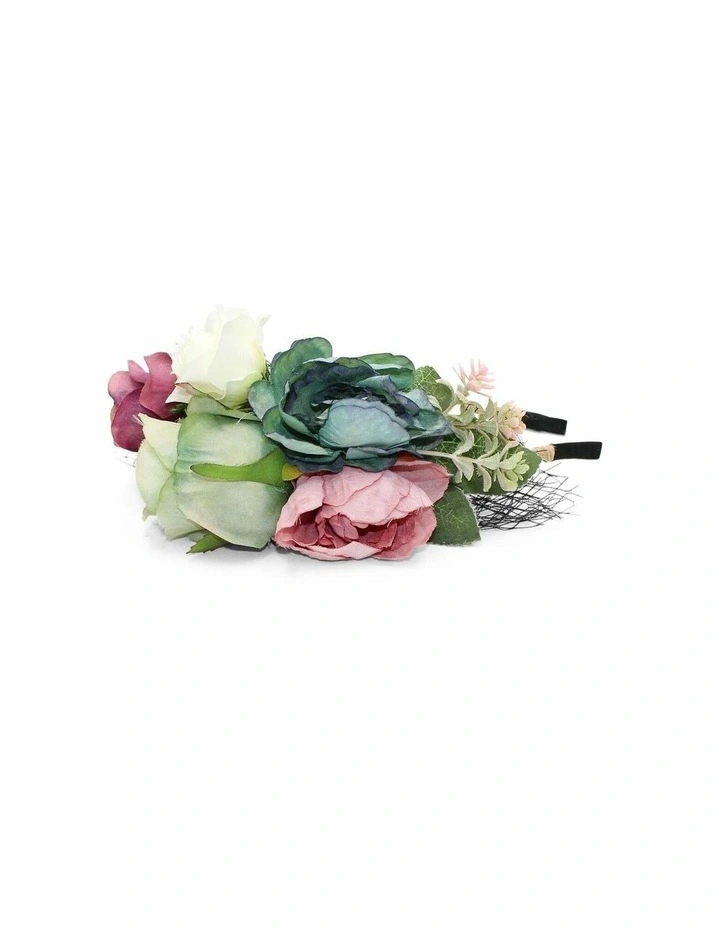 Claudia Flower Crown Headband in Blue image 5
