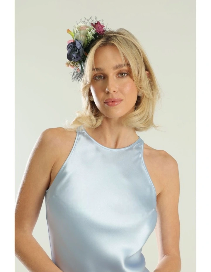Claudia Flower Crown Headband in Blue image 6