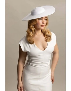 Mona Racewear Plate Hat in White