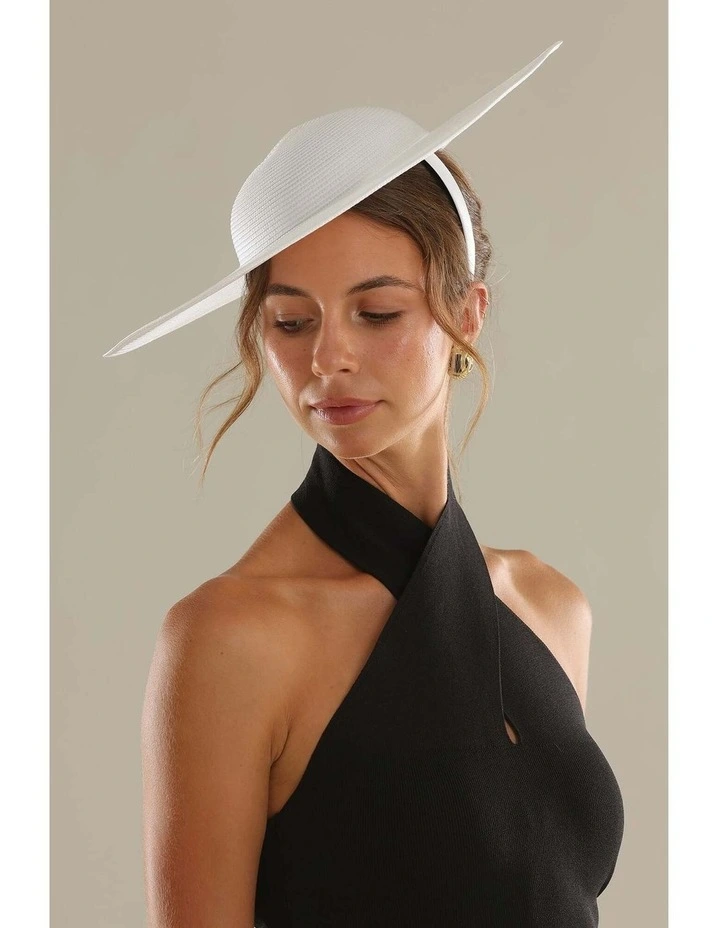 Mona Racewear Plate Hat in White image 7