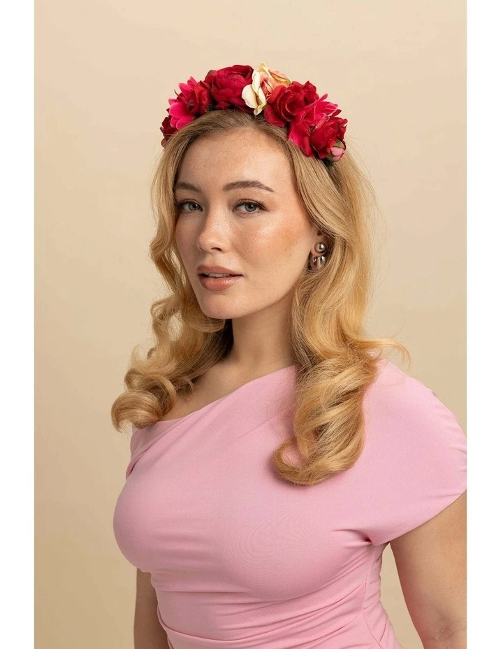 Adelina Flower Crown in Red image 1