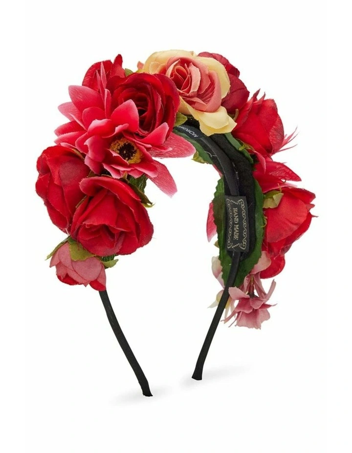 Adelina Flower Crown in Red image 2