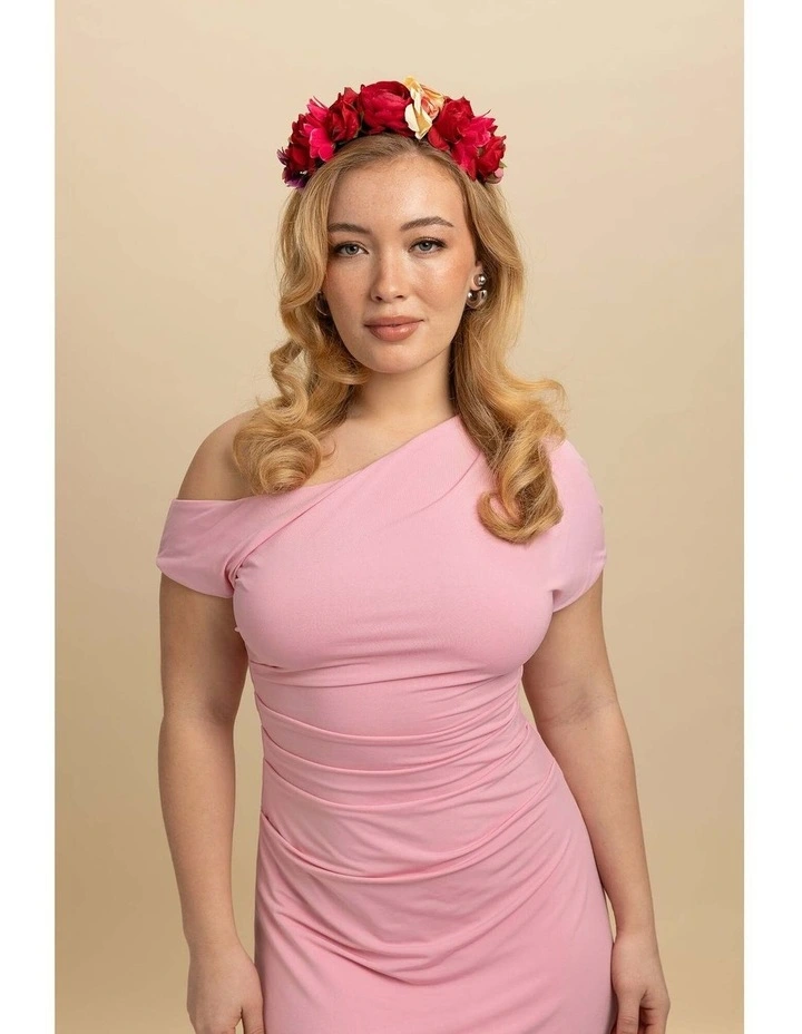 Adelina Flower Crown in Red image 3