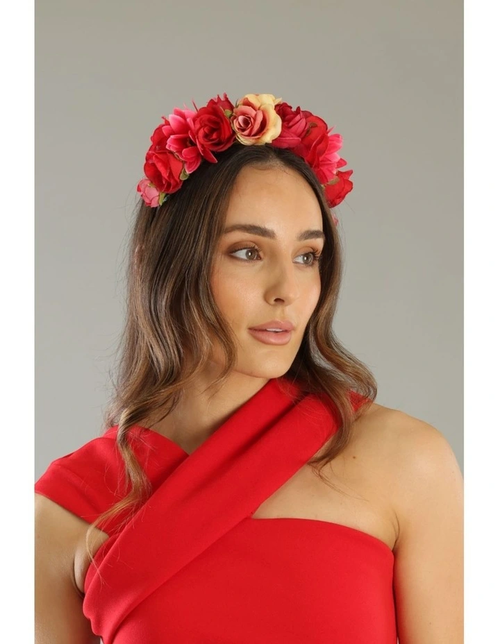 Adelina Flower Crown in Red image 5