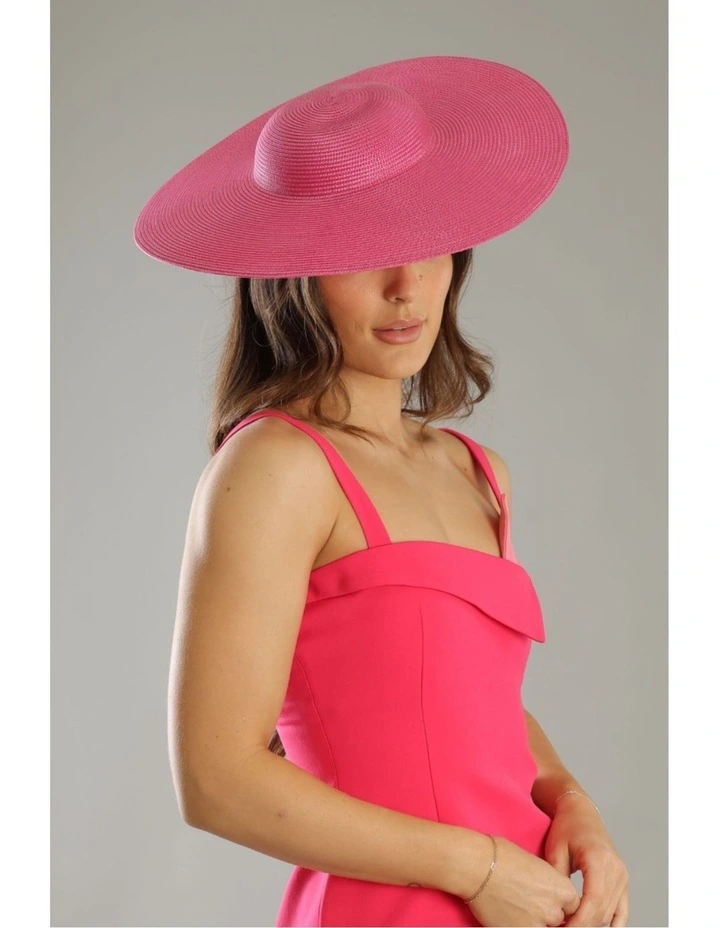 Mona Racewear Plate Hat in Hot Pink image 2