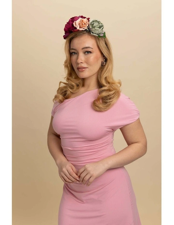 Rina Flower Crown in Purple Red image 3