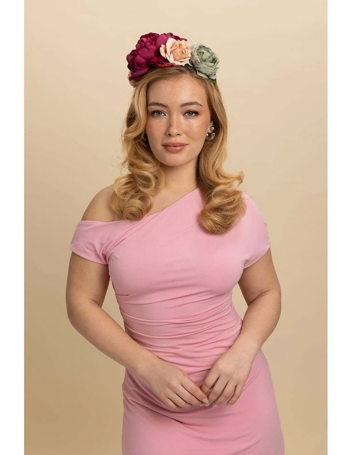Rina Flower Crown in Purple Red image 4